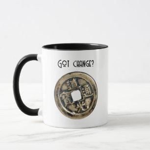 Taza La antigua moneda china de banliang, el diseño "Go
