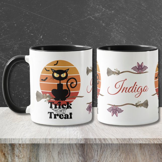 Taza La aventura de Halloween de Truco o Trato del Gato (Subido por el creador)