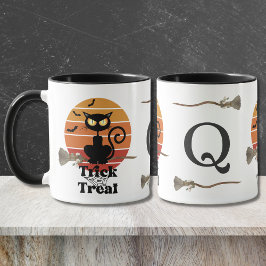 Taza La aventura de truco o trato del gato bruja Monogr