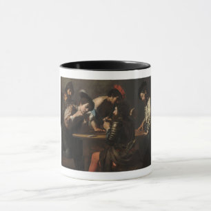 Taza La barata y los soldados mercenarios jugando carta