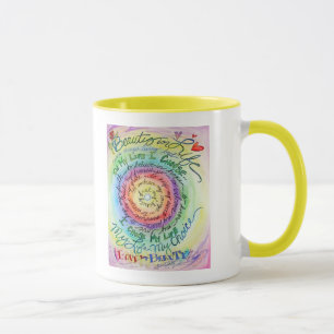 Taza La belleza en la vida sonó arcoiris
