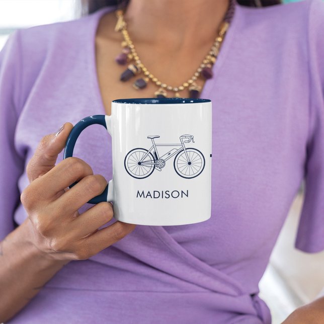 Taza La bicicleta E personalizada me hace feliz ciclist (Subido por el creador)