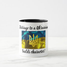 Taza La boda a un ucraniano construye el carácter