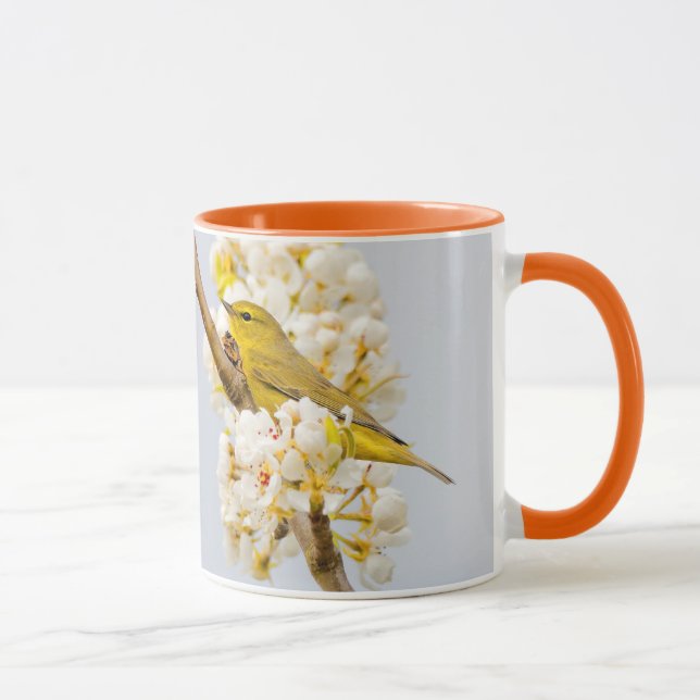 Taza La bruja de coronación naranja en medio de flores  (Derecha)