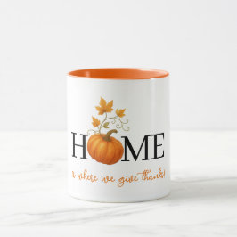 Taza La Calabaza de Acción de Gracias a casa es donde d