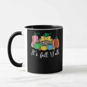 Taza La calabaza del patrón del leopardo de otoño