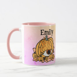 Taza La Calabaza Retro Personalizada Flamante Ojo