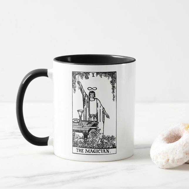 Taza La carta de Tarot mago (Con donut)