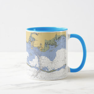Taza La carta náutica sana de Mississippi Biloxi seña