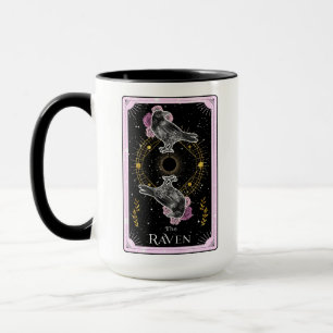 Taza La carta Raven Tarot Celestial Moon Pink Black