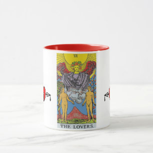 Taza La carta Tarot de los amantes que leen
