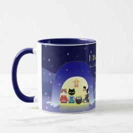 Taza La celebración de nieve de Edo-Neko