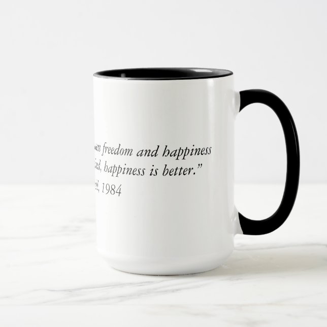 Taza La cita a partir de 1984 dos de George Orwell (Derecha)