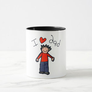 Taza La combinación "I Love Dad" (Yo amo a papá) de dos