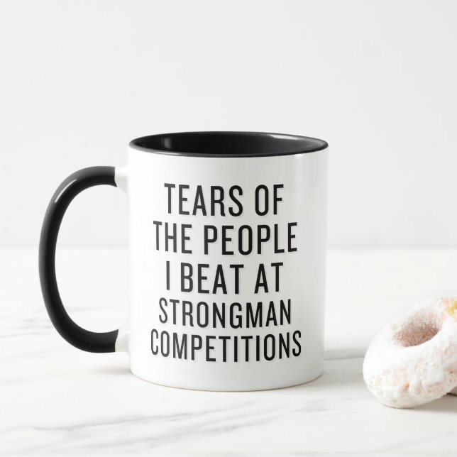 Taza La competencia de Strongman es divertida (Con donut)