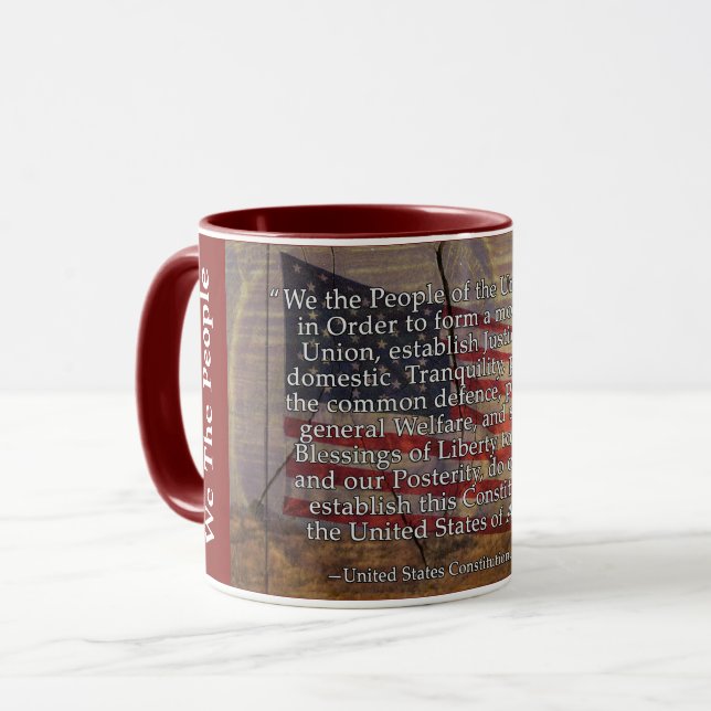 Taza La Constitución de Estados Unidos predica la tipog (Anverso izquierdo)