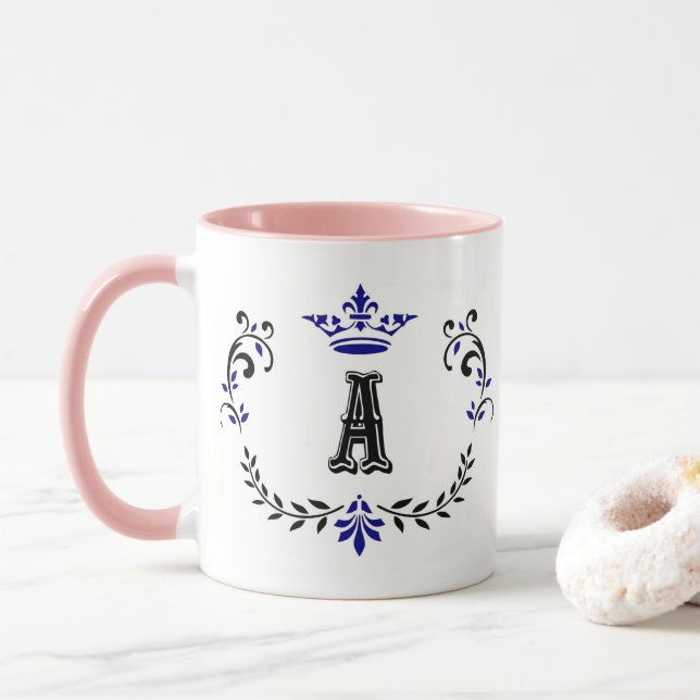 Taza La Corona Usó Un Monograma (Con donut)