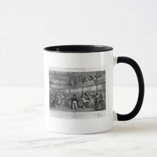Taza La Courtille, danza popular, grabada por Yves