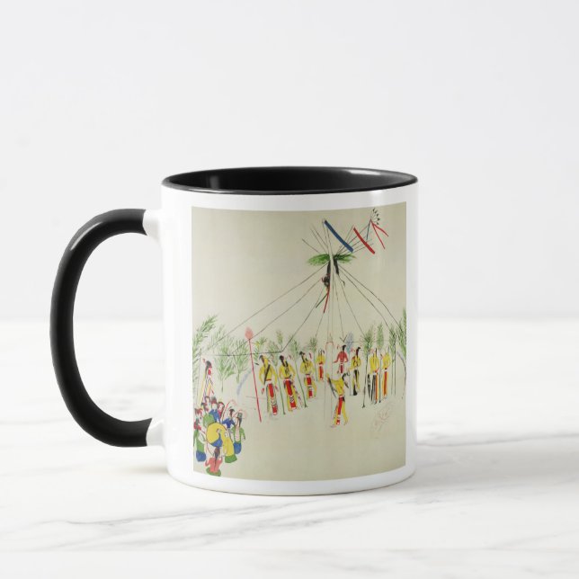 Taza La danza de Sun del Shoshone (pigmento en la (Izquierda)