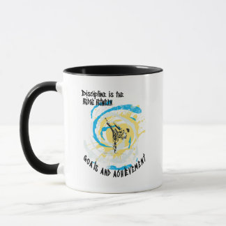 Taza La disciplina es el puente entre los objetivos del