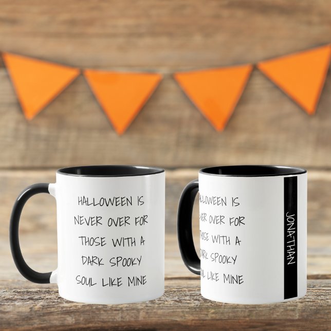 Taza La divertida Halloween negra personalizada nunca t (Subido por el creador)