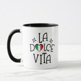 Taza La Dolce Vita Cute Italian Flag Heart