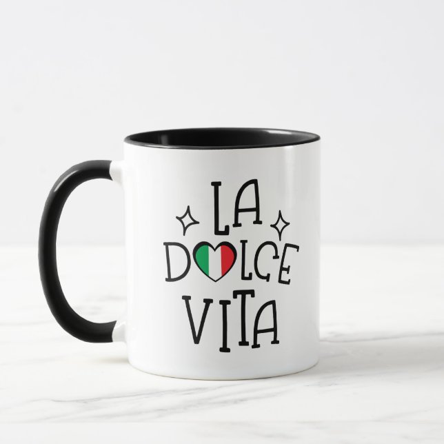Taza La Dolce Vita Cute Italian Flag Heart (Izquierda)