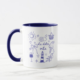 Taza La Dolce Vita Lazo Coqueta Azul Verano Italiano
