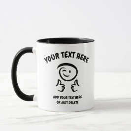 Taza La Emoji Winking Se Enfrenta A Dos Pulgares Arriba