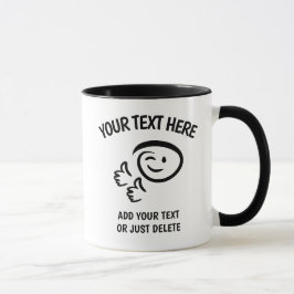 Taza La Emoji Winking Se Enfrenta A Dos Pulgares Arriba