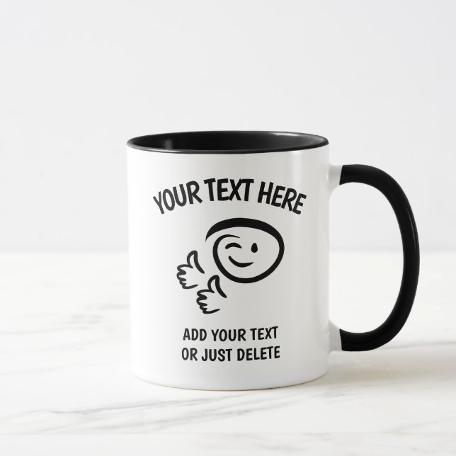 Taza La Emoji Winking Se Enfrenta A Dos Pulgares Arriba (Derecha)