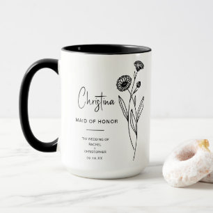 Taza La empleada de honor de octubre   Flor de natalida