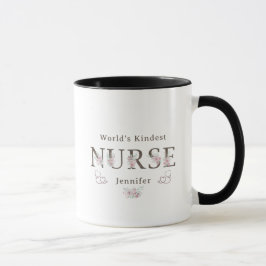 Taza La Enfermera Más Amable del Mundo Floral Navidad
