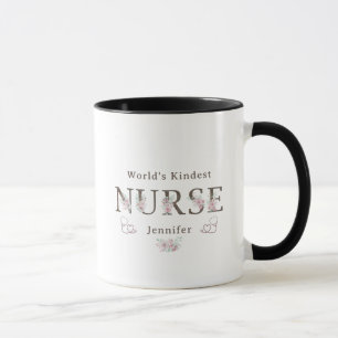 Taza La Enfermera Más Amable del Mundo Floral Navidad