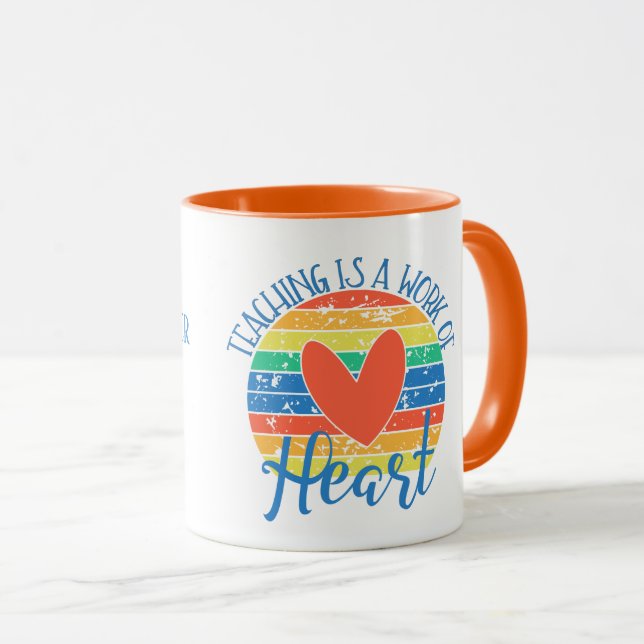Taza La enseñanza es un trabajo de profesores de corazó (Anverso derecho)