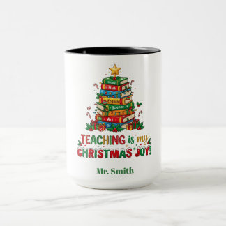 Taza La enseñanza personalizada es mi alegría de Navida