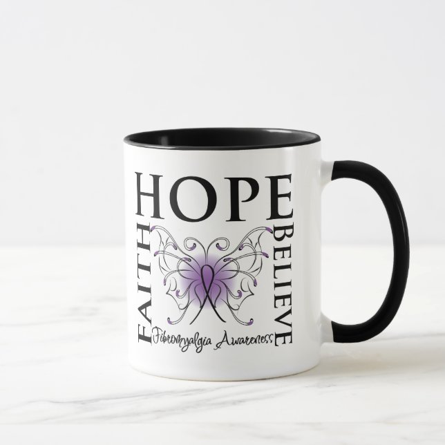 Taza La esperanza cree la fe - Fibromyalgia (Derecha)