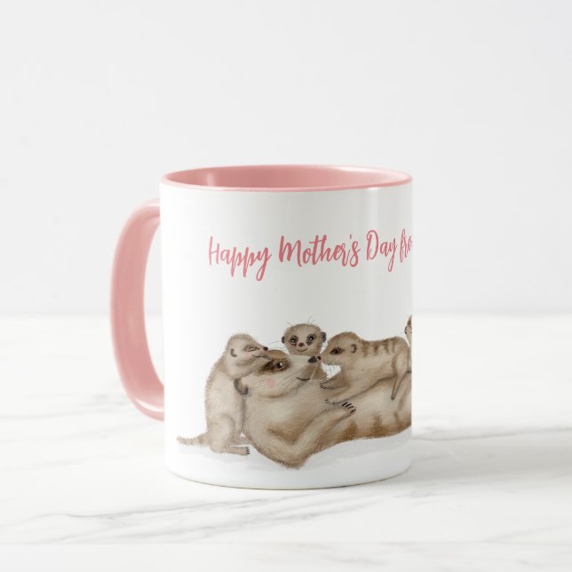 Taza La familia Cute meerkat (Anverso izquierdo)