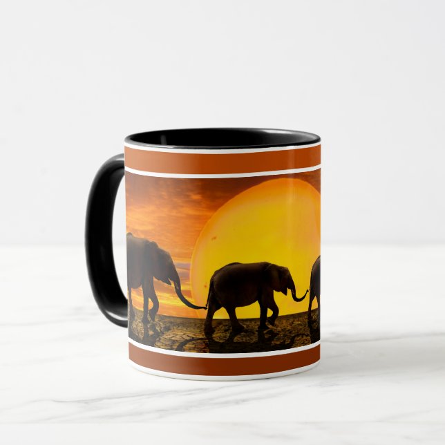 Taza La familia del elefante sostiene las velas (Anverso izquierdo)