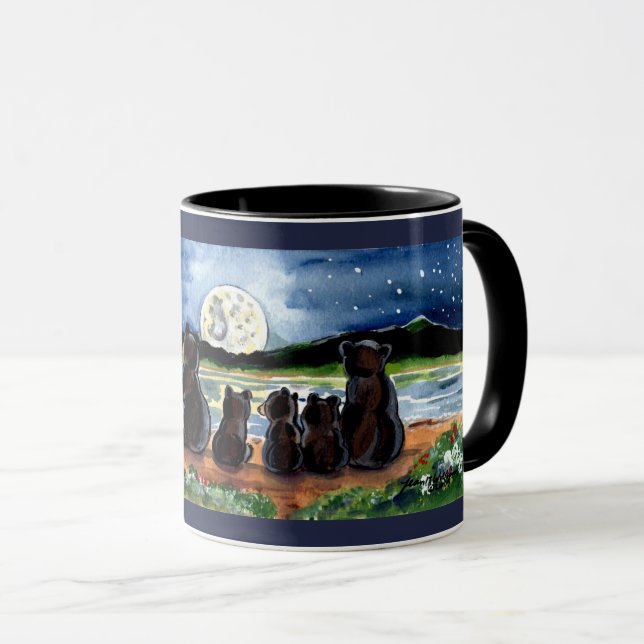 Taza La familia del oso y el diseñador de la luna noctu (Anverso derecho)