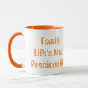 Taza La familia vive con precisión Naranja de regalo Co