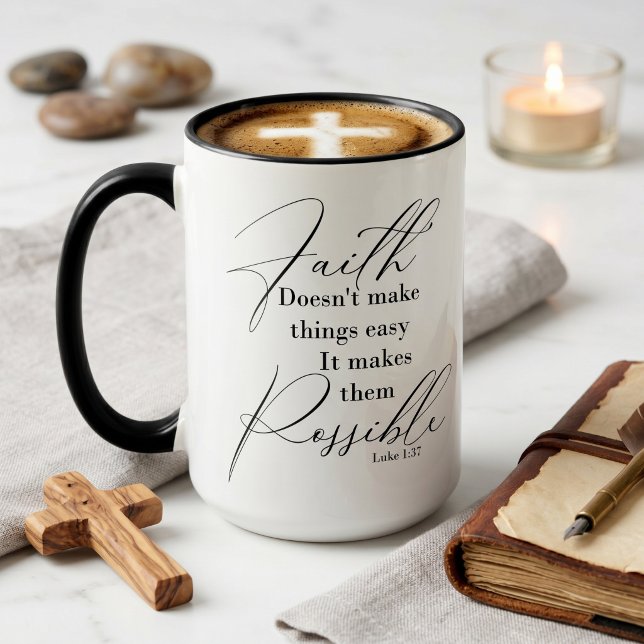 Taza La fe hace posible las cosas (Subido por el creador)