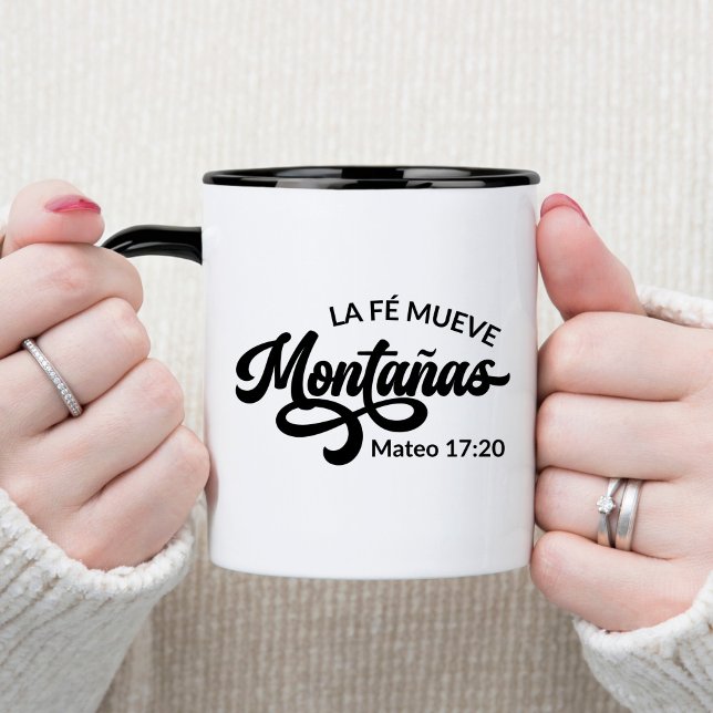Taza La Fé Mueve Montañas Café Español Cristiano Mug (Subido por el creador)