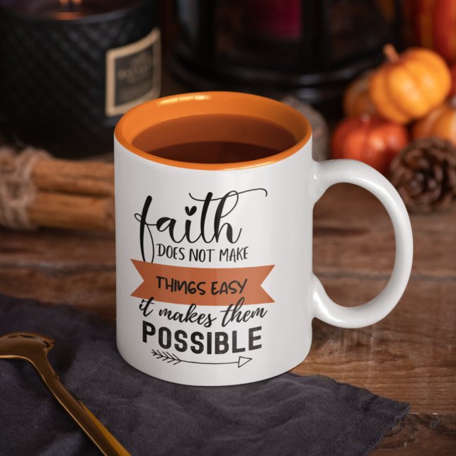 Taza La fe no hace las cosas fáciles (Subido por el creador)