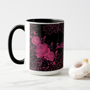 Taza La fe sobre el miedo, las rosas rosas rosas