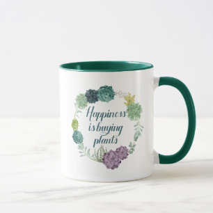 Taza La felicidad de la planta  Felicidades es comprar 