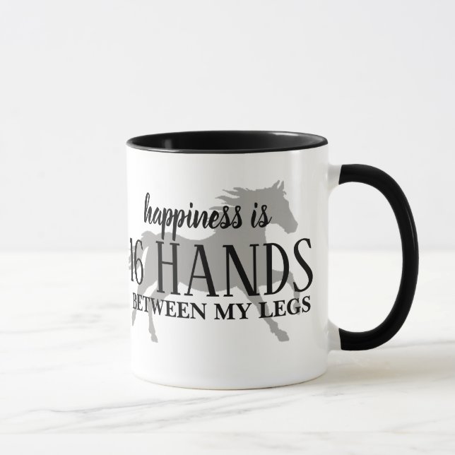 Taza La felicidad es 16 MANOS entre mis piernas Acento  (Derecha)
