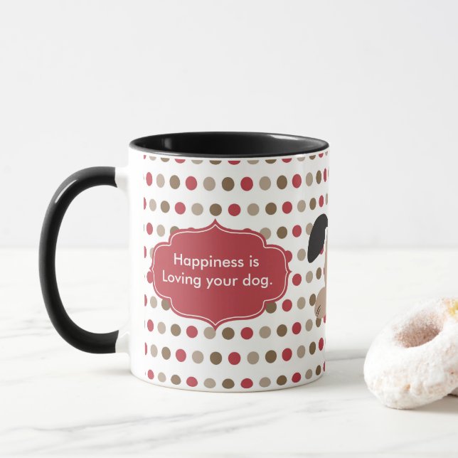 Taza La felicidad es amar a mi perro (Con donut)