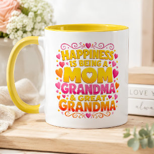 Taza La felicidad es ser mamá abuela bisabuela