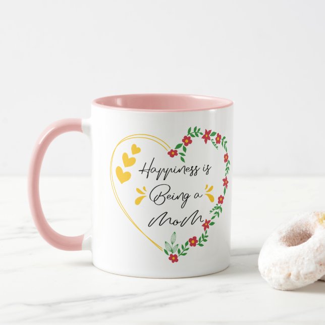 Taza La felicidad es ser una madre graciosa Día de la M (Con donut)